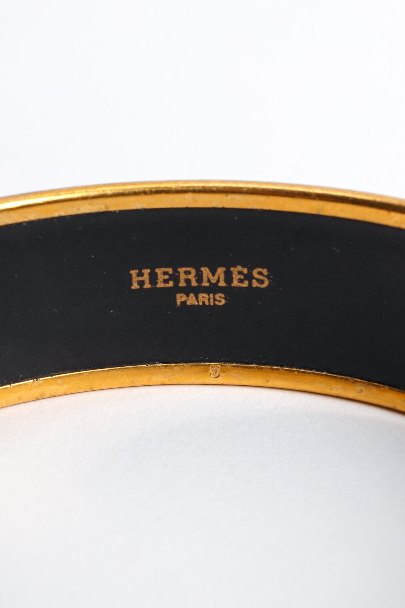 Vintage Hermés Les Folies Du Ciel Wide Enamel Bracelet signed @ Recess LA
