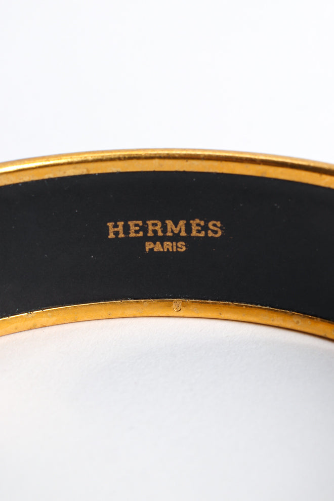 Vintage Hermés Les Folies Du Ciel Wide Enamel Bracelet signed @ Recess LA