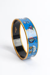 Vintage Hermés Les Folies Du Ciel Wide Enamel Bracelet side up @ Recess LA