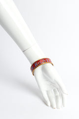 Vintage Hermés Animal Alphabet Wide Enamel Bracelet mannequin back wrist @ Recess LA