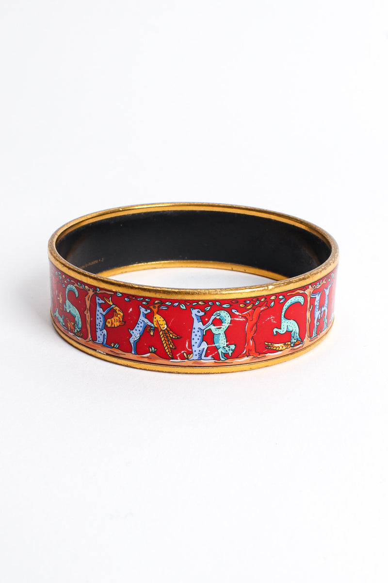 Hermes HERMES enamel bangle bracelet accessory cloisonne GP plated gold red  black ladies accessories | Grailed