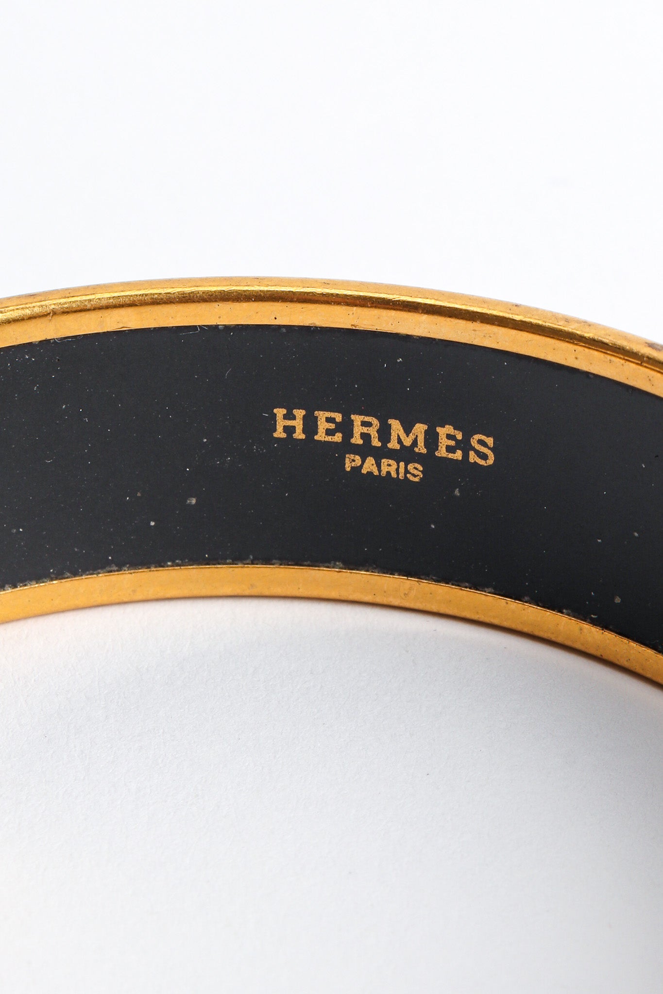 Vintage Hermés Royal Cherub Horses Wide Enamel Bracelet signed @ Recess LA