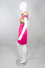 Vintage Emilio Pucci Hot Neon Scallop Print Silk Jersey Dress