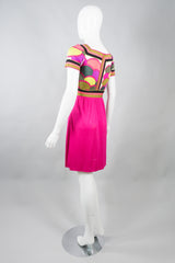 Vintage Emilio Pucci Hot Neon Scallop Print Silk Jersey Dress