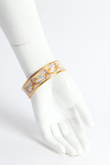 Vintage Hermés Cloud Horse Wide Enamel Bracelet on mannequin back wrist @ Recess LA