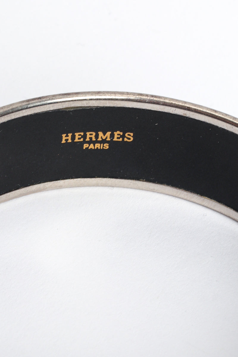 Vintage Hermés Elephant Torana Wide Enamel Bracelet signature @ Recess LA