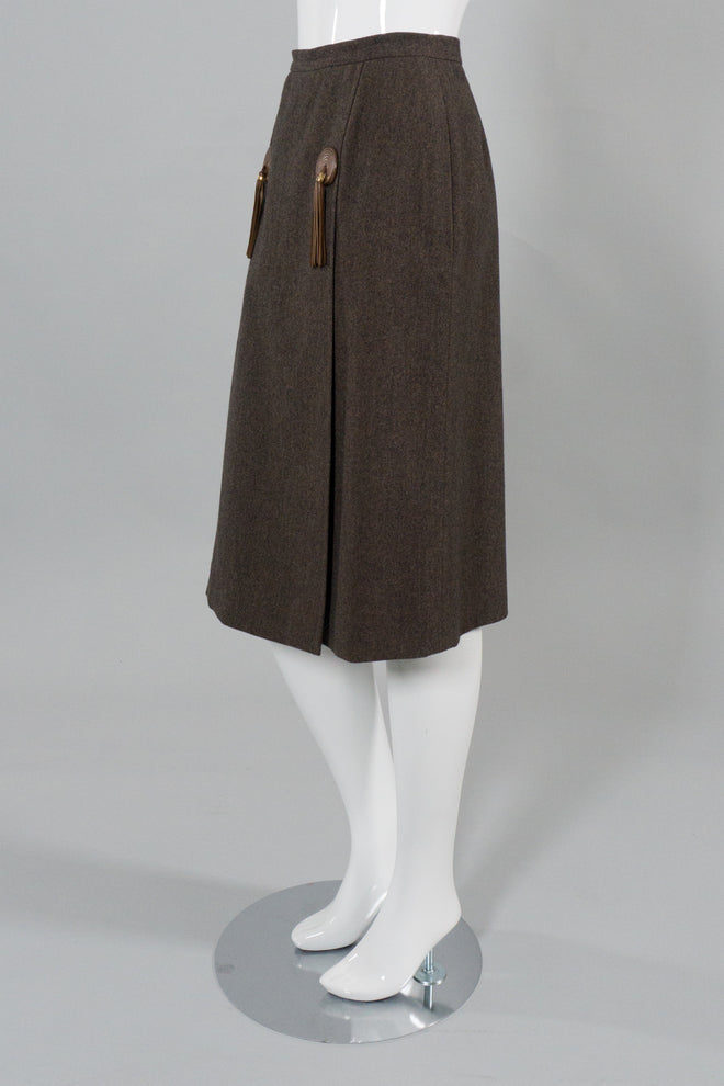 Gucci Leather Tassel Skirt