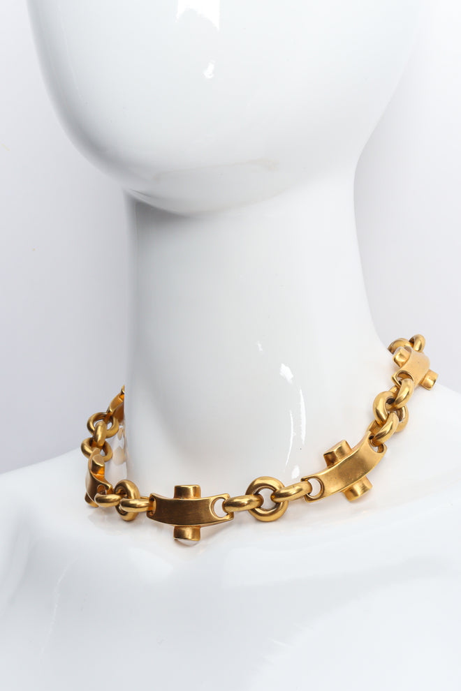Vintage Robert Lee Morris Industrial Stud Bar Link Collar mannequin @ Recess LA