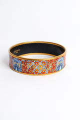 Vintage Hermés Leaf Motif Lion Wide Enamel Bracelet side view @ Recess LA