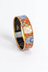 Vintage Hermés Leaf Motif Lion Wide Enamel Bracelet angle view @ Recess LA