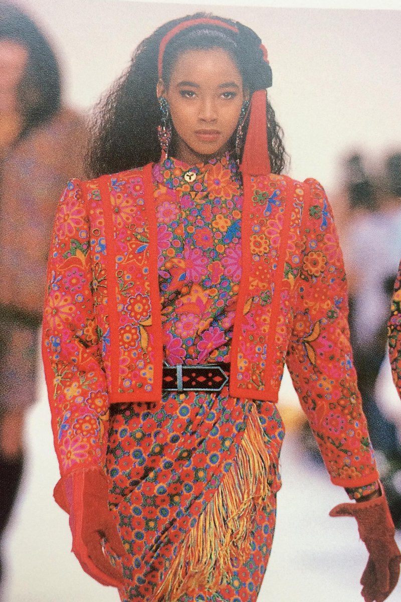 Vintage Yves Saint Laurent A/W1990 Runway Model Floral Quilt Crop Jacket at Recess LA