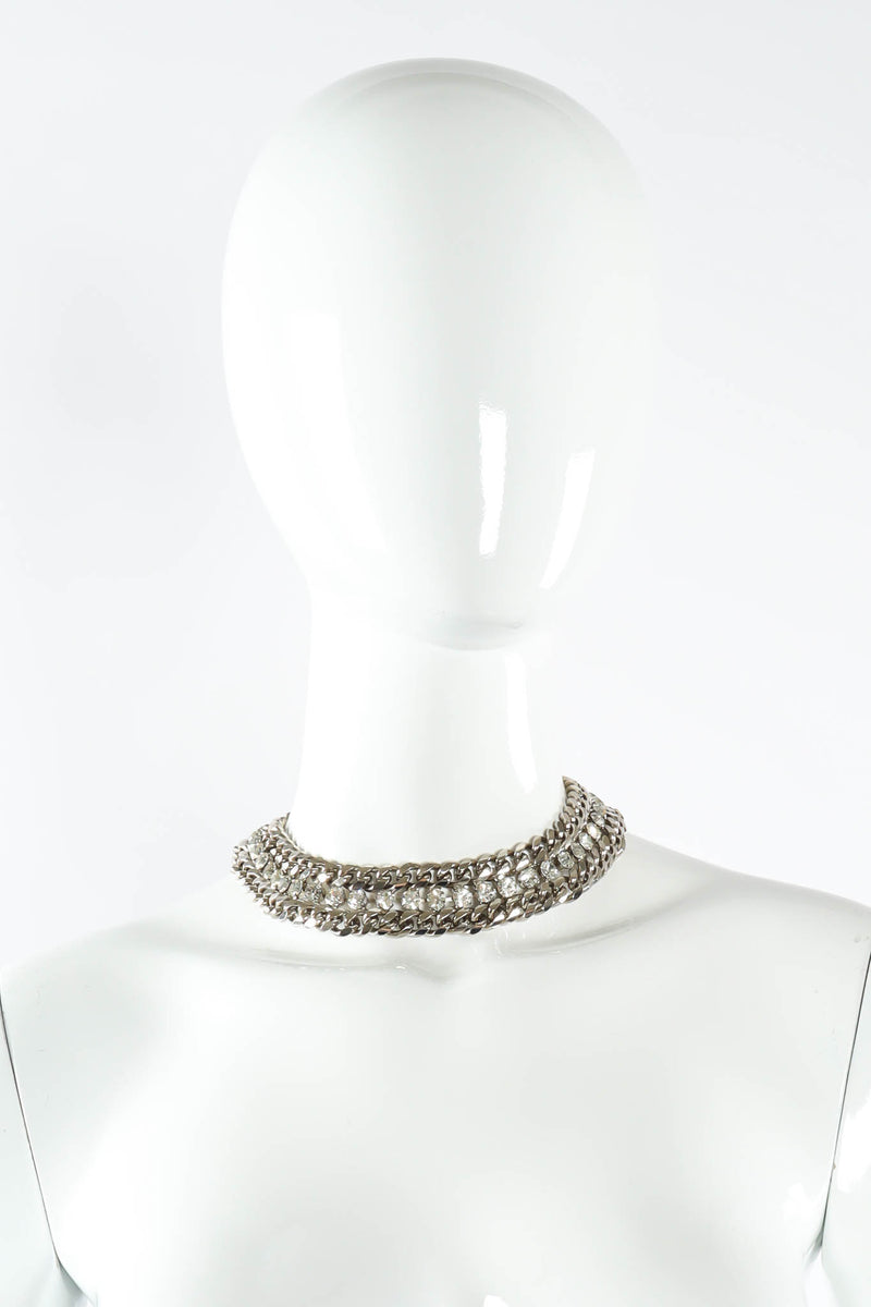 Vintage Rhinestone Link Collar Necklace on mannequin @ Recess Los Angeles