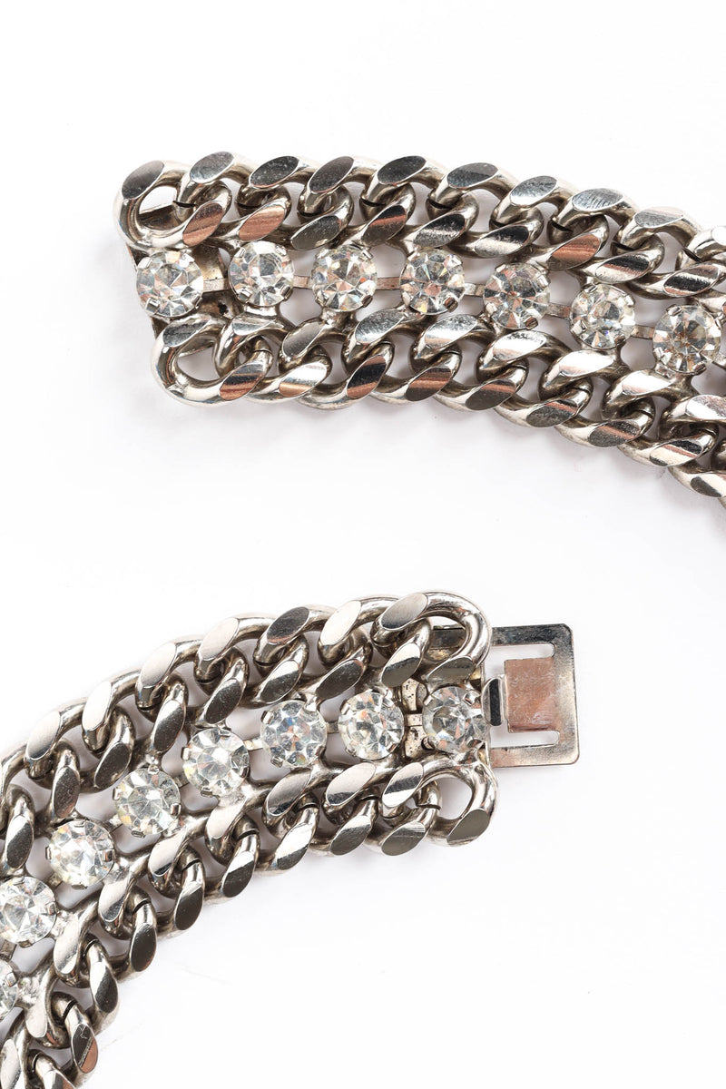 Vintage Rhinestone Link Collar Necklace box tab clasp @ Recess Los Angeles