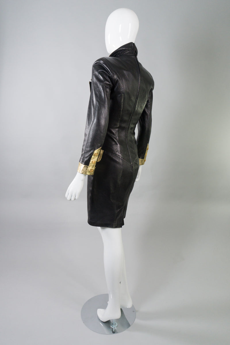 North Beach Leather by Michael Hoban Gold Tipped Leather Blazer Dress Recess North Beach Leather by Michael Hoban Gold Tipped Leather Blazer Dress Recess