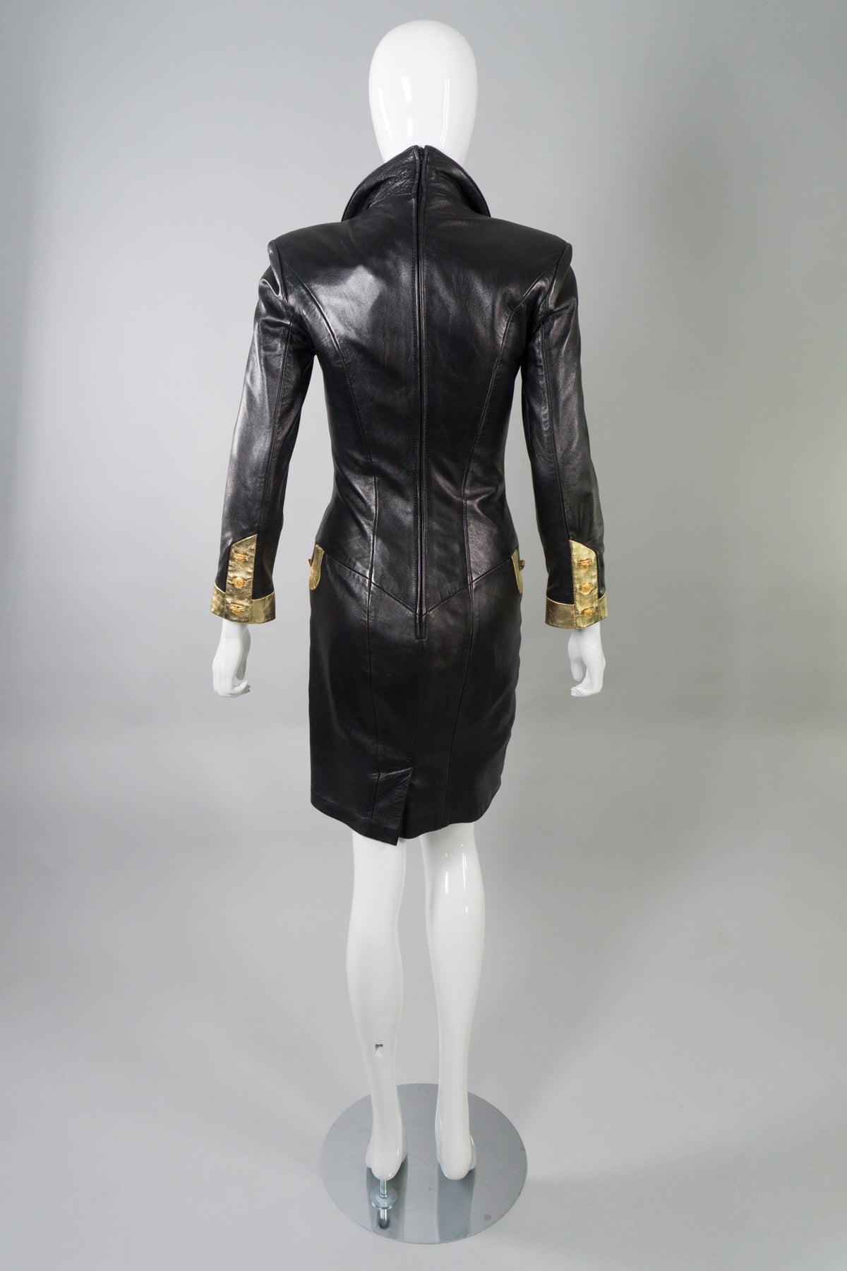 leather dress blazer North Beach Leather by Michael Hoban Gold Tipped Leather Blazer Dress –  Recess