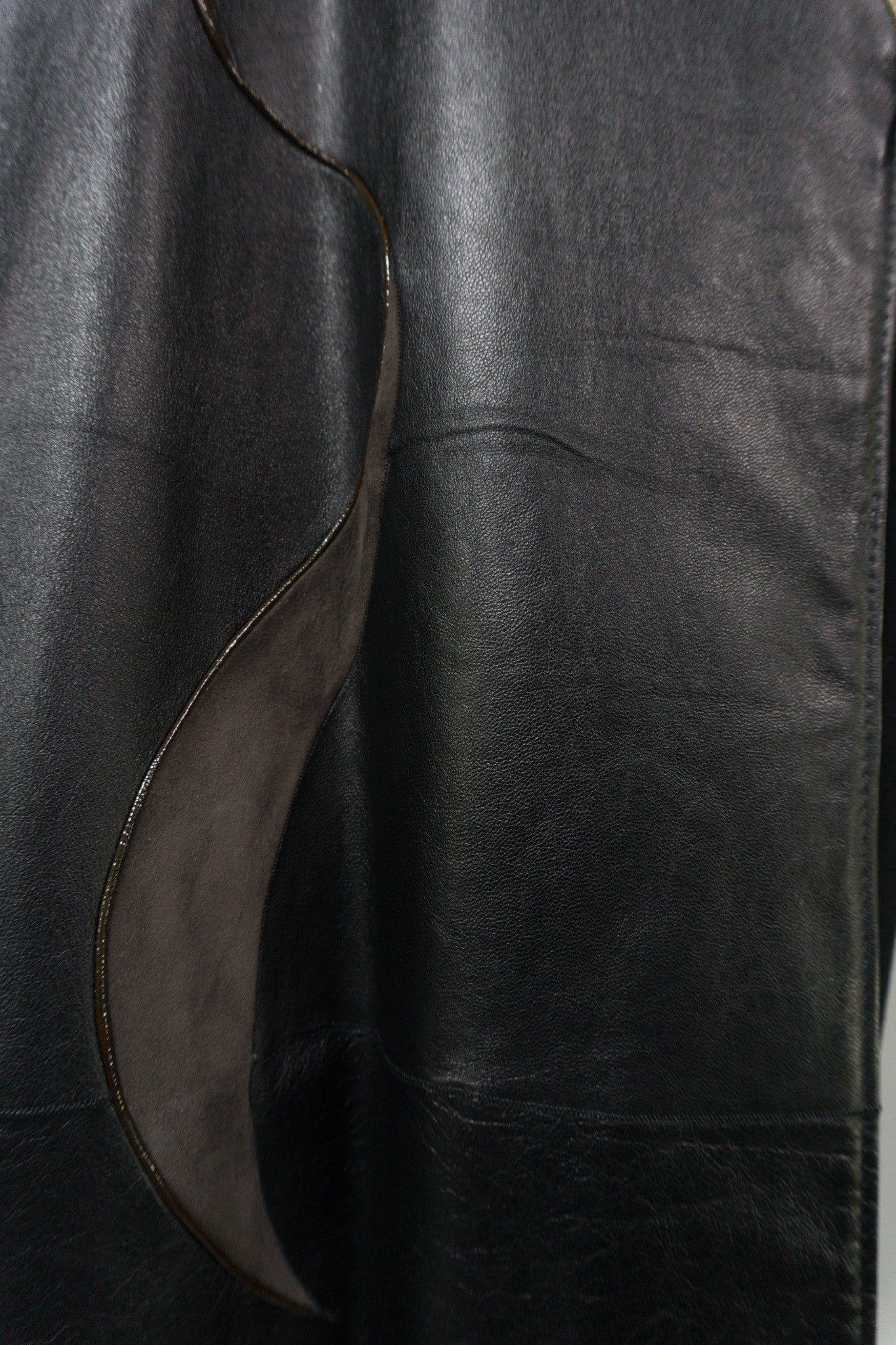 Leather Wrap Coat