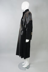 Grunstein Couture Finland Vintage Leather Patchwork Wrap Coat