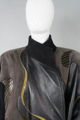 Grunstein Couture Finland Vintage Leather Patchwork Wrap Coat