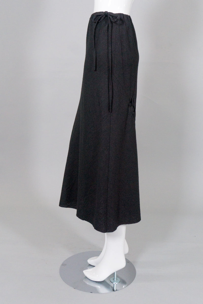 Ann Demeulemeester Vintage Wool Bias Cut Lace-Up Skirt