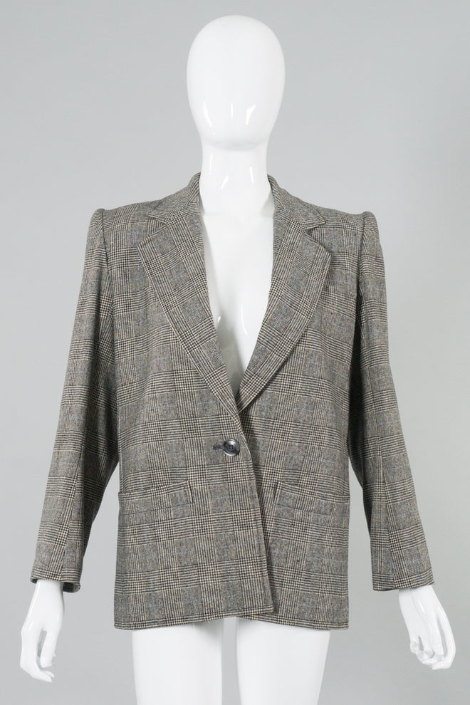 Saint Laurent Rive Gauche Glen Plaid Jacket