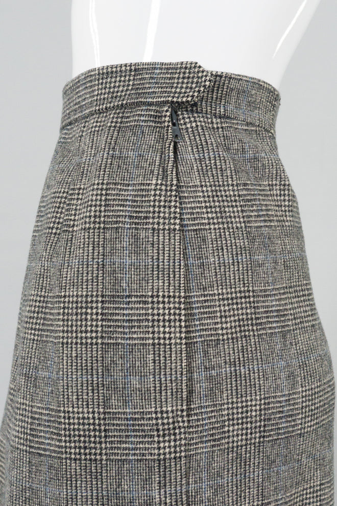 Saint Laurent Rive Gauche Glen Plaid Jacket & Skirt Set