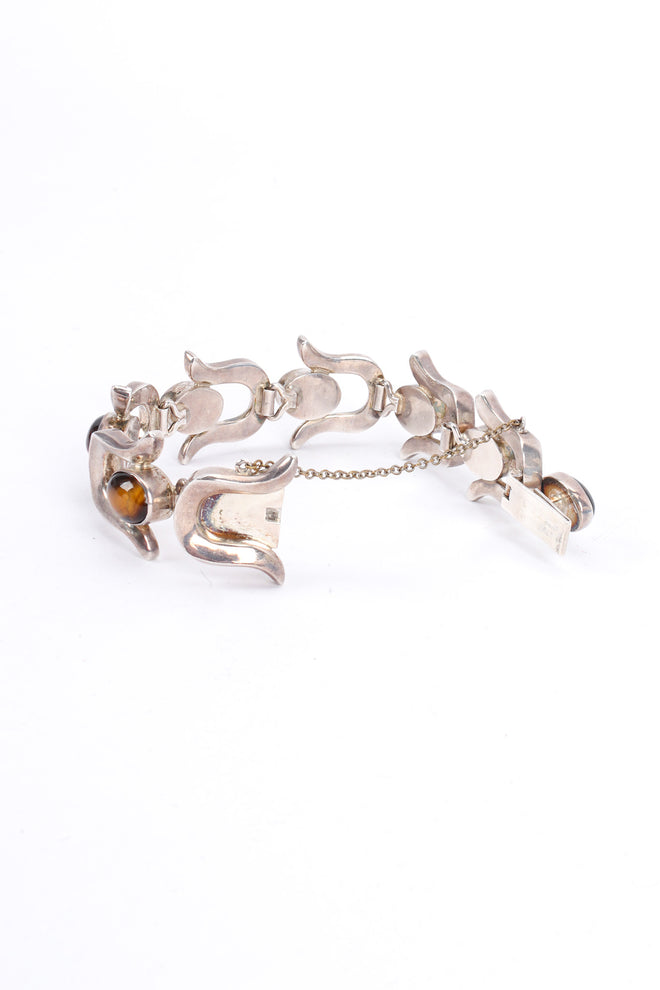 Unsigned Horseshoe Link Tiger Eye Bracelet unclasped @ Recess LA