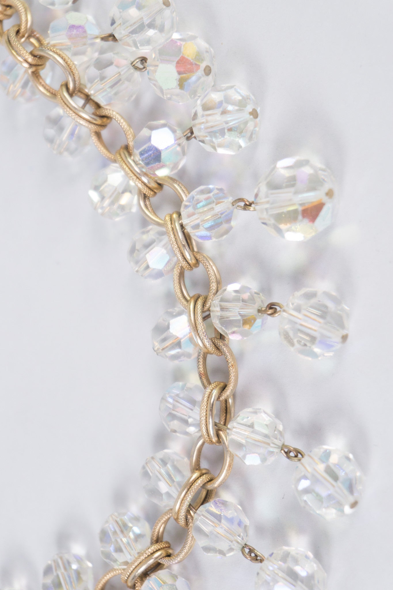 Vintage Unsigned Crystal Fringe Choker Necklace