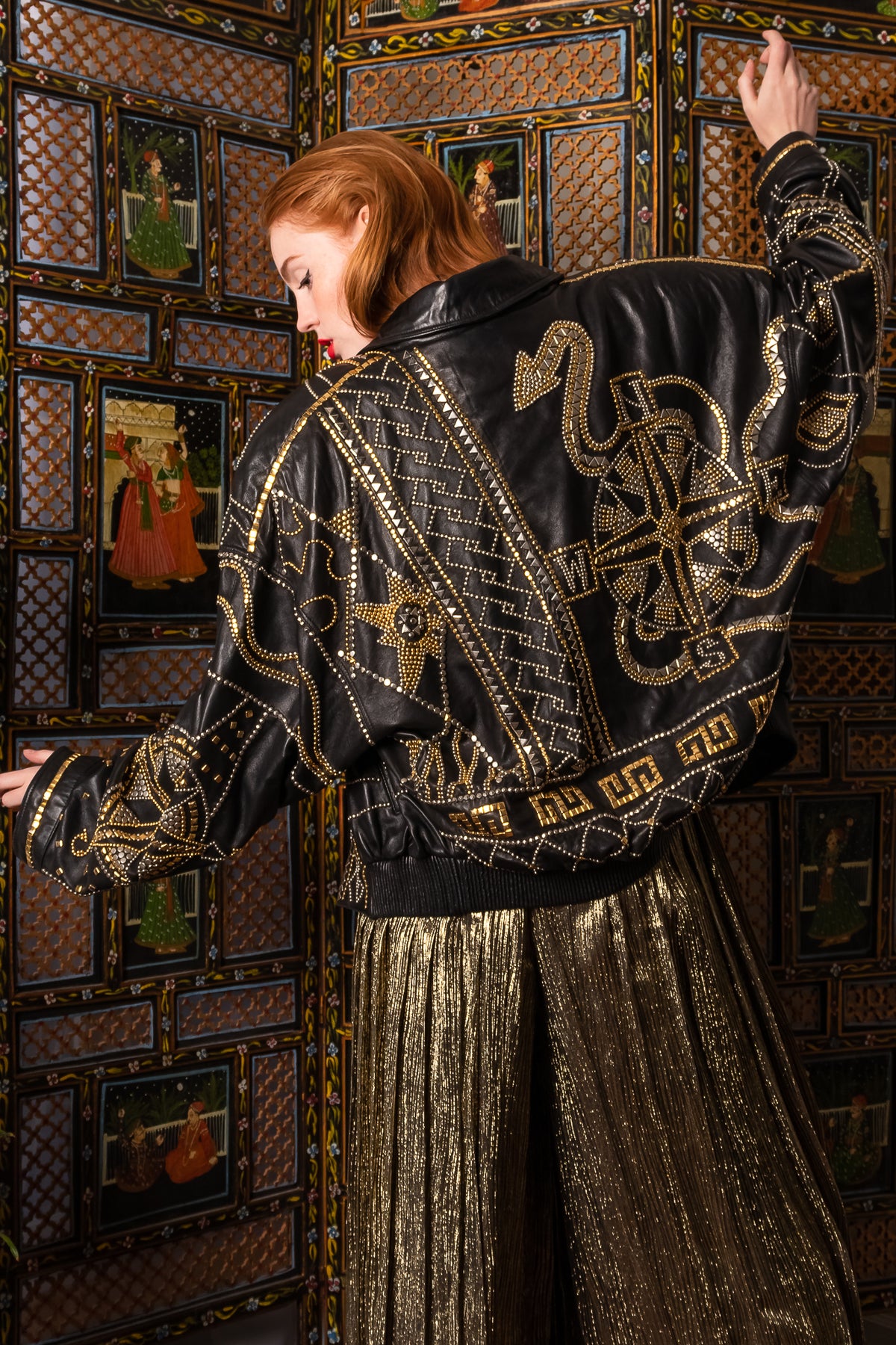 Vintage Pelle Pelle Marc Buchanan Compass Studded Leather Jacket