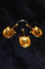 Vintage Gucci Gilded Horsebit Tabletop Trinket Valet Dish Set at Recess Los Angeles