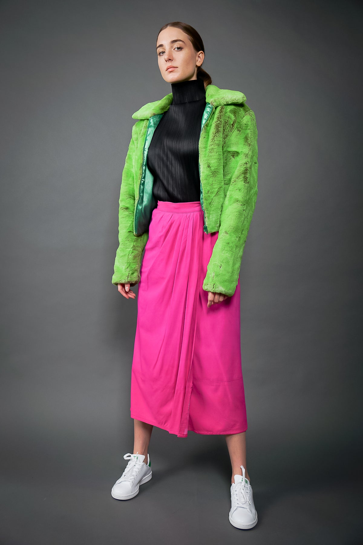 Vintage Sin by Morgan Cooper Lime Faux Fur Collar Jacket – Recess