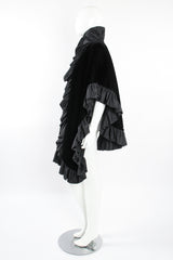 Vintage AJ Bari Velvet Ruffle Poncho Cape on Mannequin side at Recess Los Angeles