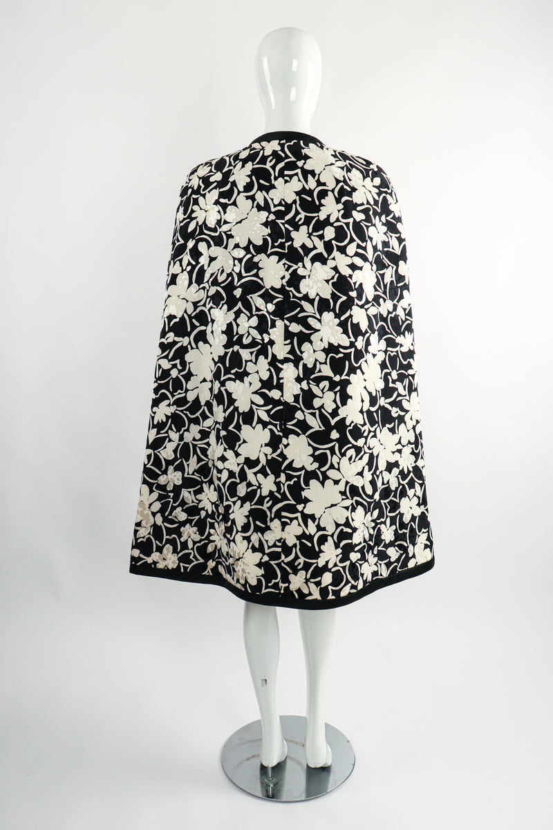 Vintage Touch of Paris by Carmen Zweig Silk Floral Bow Cape on Mannequin back detail at Recess