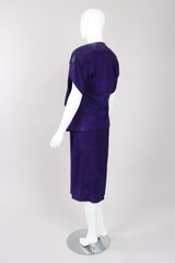 Vintage Abbé Margré Tissue Suede tank jacket skirt Ensemble on Mannequin back angle @ Recess LA