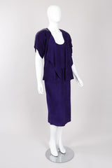Vintage Abbé Margré Tissue Suede tank jacket skirt Ensemble on Mannequin angle @ Recess LA