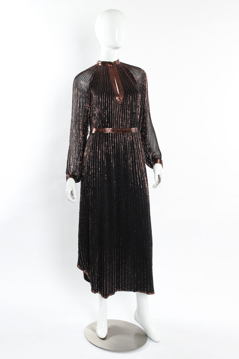 Vintage Abby Fredelle Glass Bead Silk Tunic Dress Recess Vintage Abby Fredelle Glass Bead Silk Tunic Dress Recess