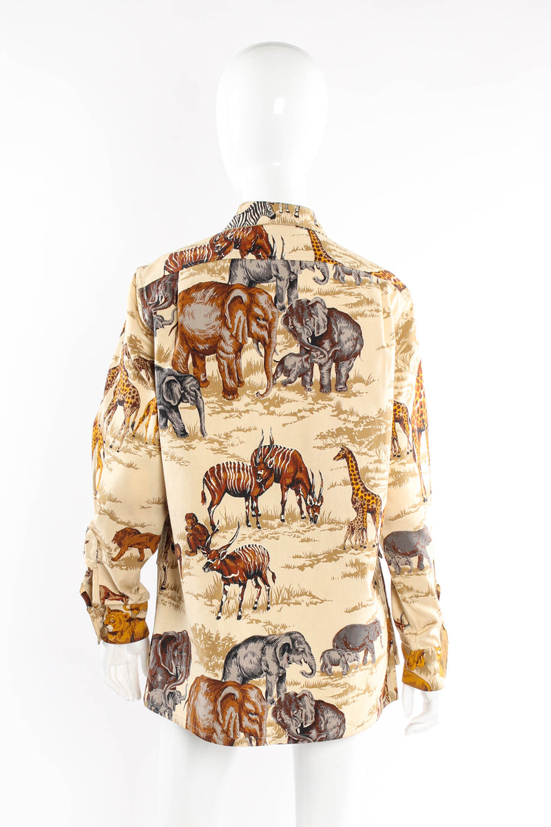 Vintage Wilderness Safari Animal Print Jacket mannequin back side @ Recess LA 