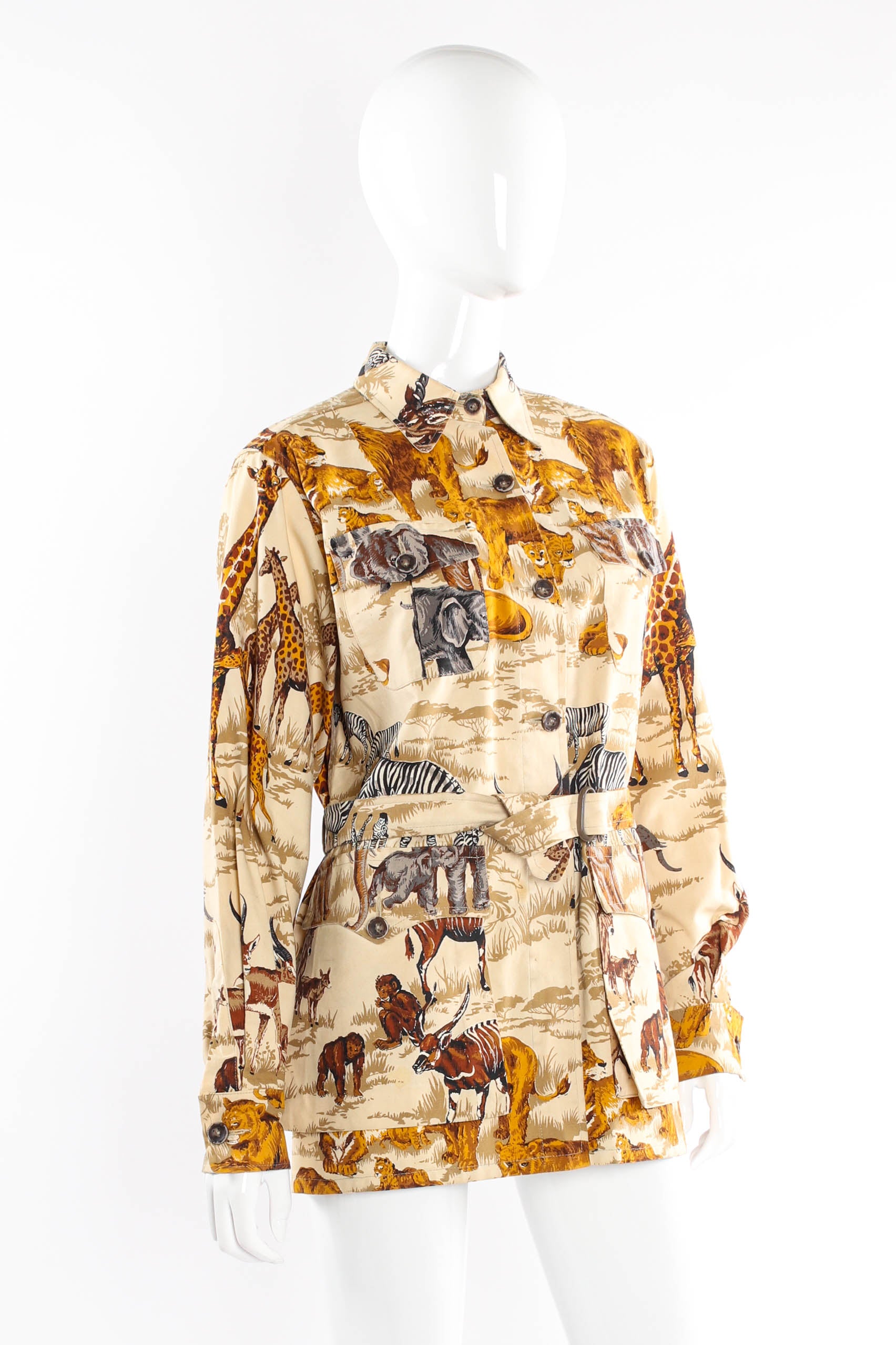 Vintage Wilderness Safari Animal Print Jacket mannequin L side @ Recess LA 