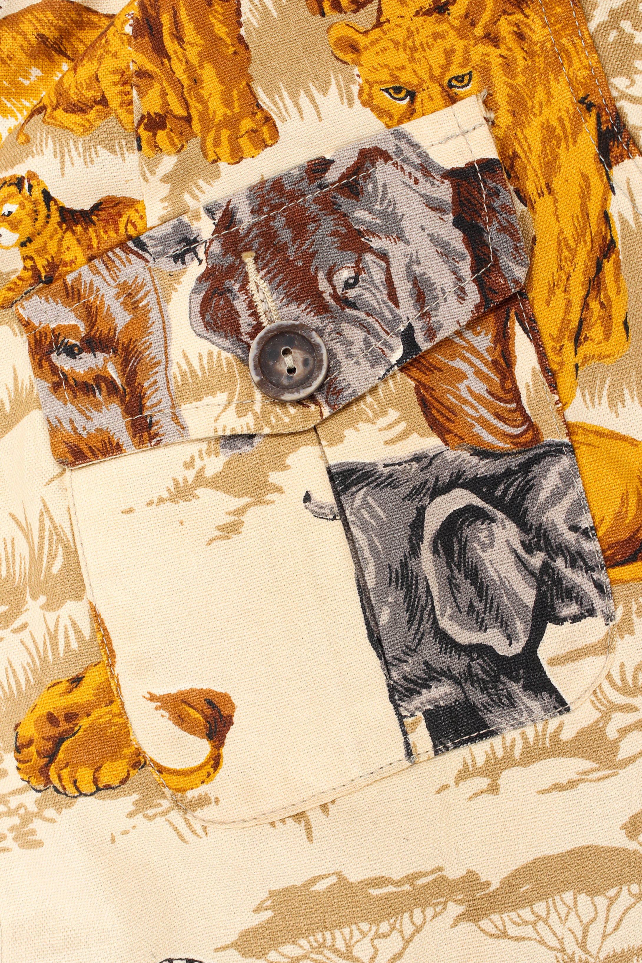 Vintage Wilderness Safari Animal Print Jacket patch pocket detail @ Recess LA 