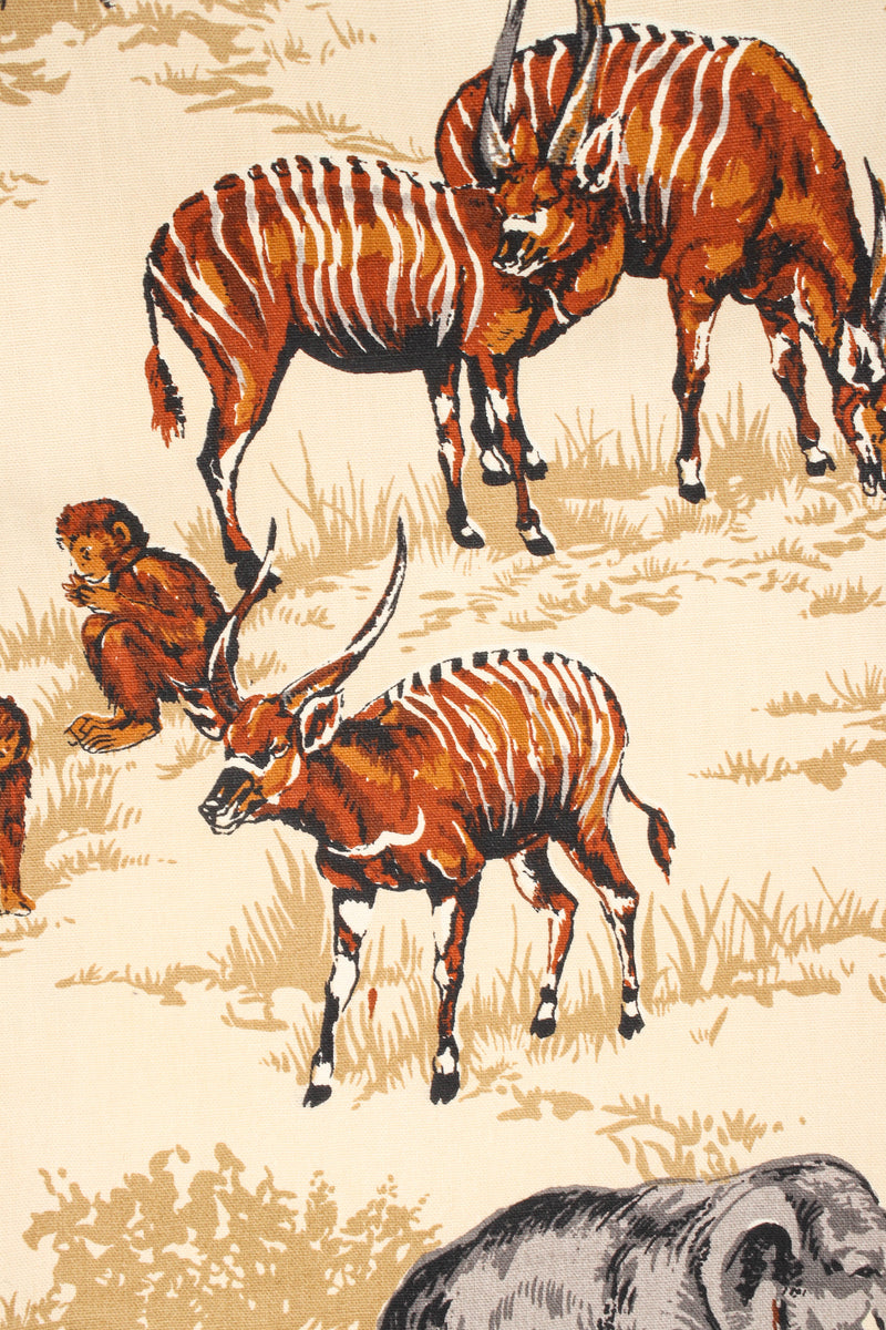 Vintage Wilderness Safari Animal Print Jacket bongo antelope print close up @ Recess LA 