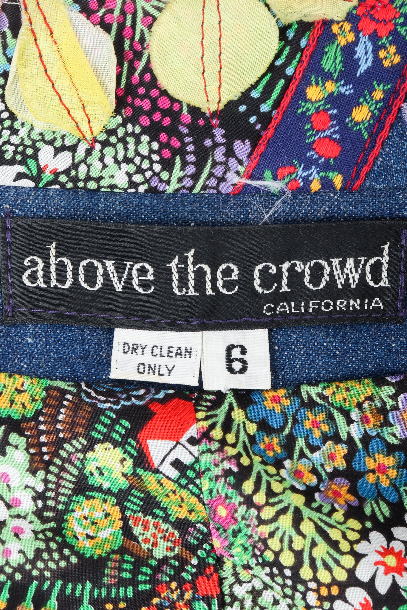 Vintage Above The Crowd Flower Power Denim Jacket & Pant Set Label at Recess LA