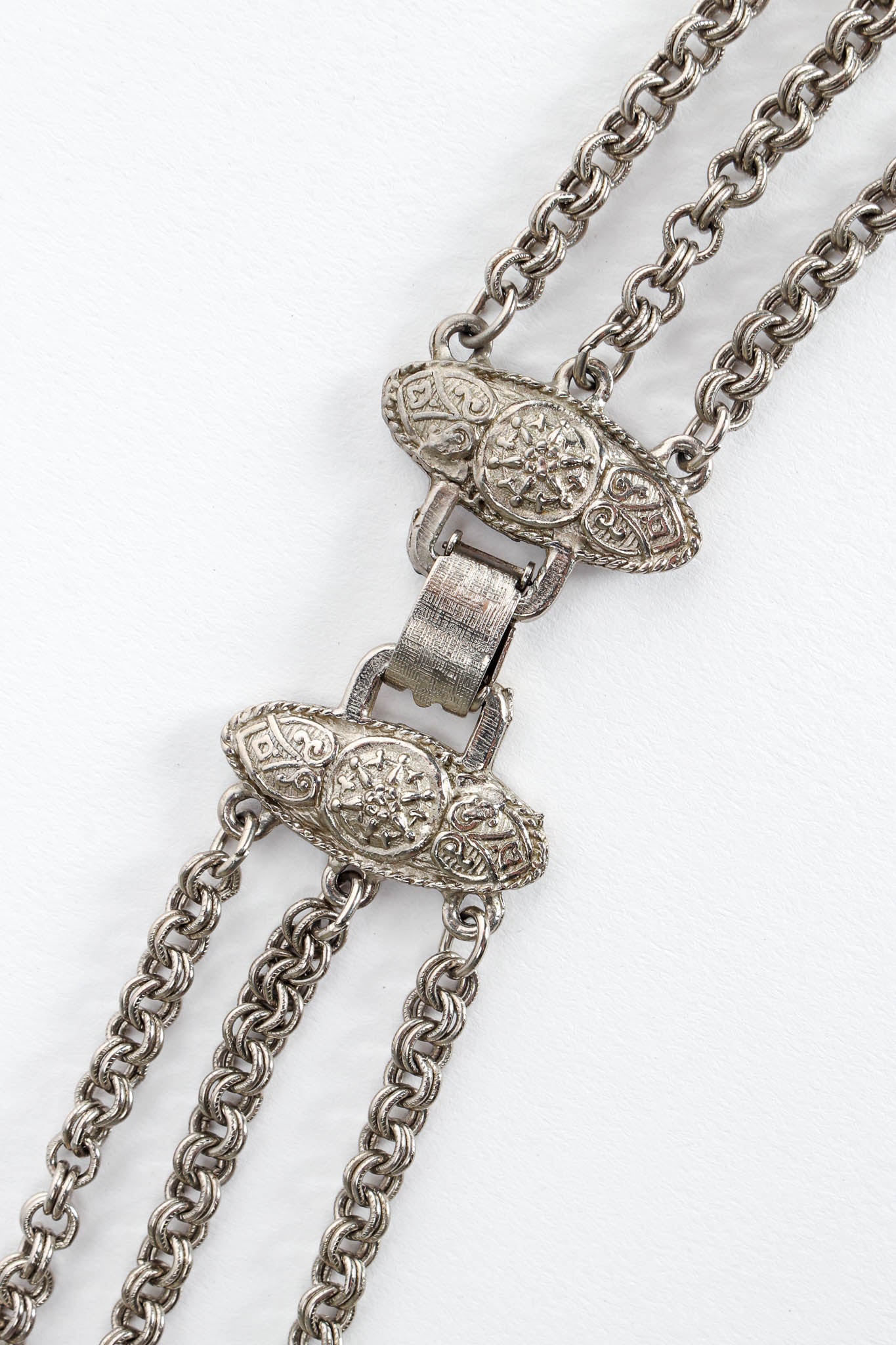 Vintage Accessocraft Triple Plate Goat Pendant Necklace clasp @ Recess Los Angeles