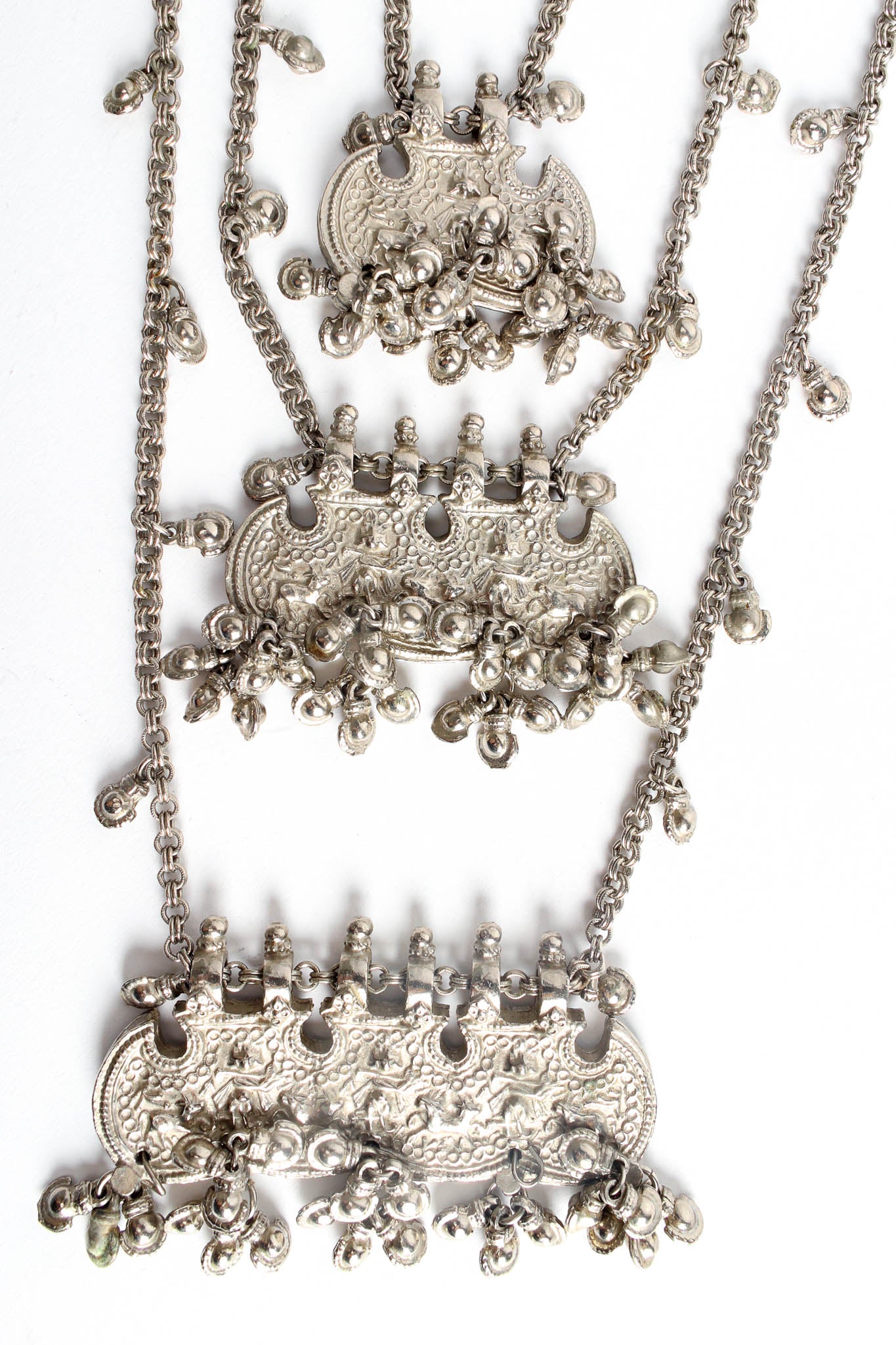 Vintage Accessocraft Triple Plate Goat Pendant Necklace pendant close @ Recess Los Angeles