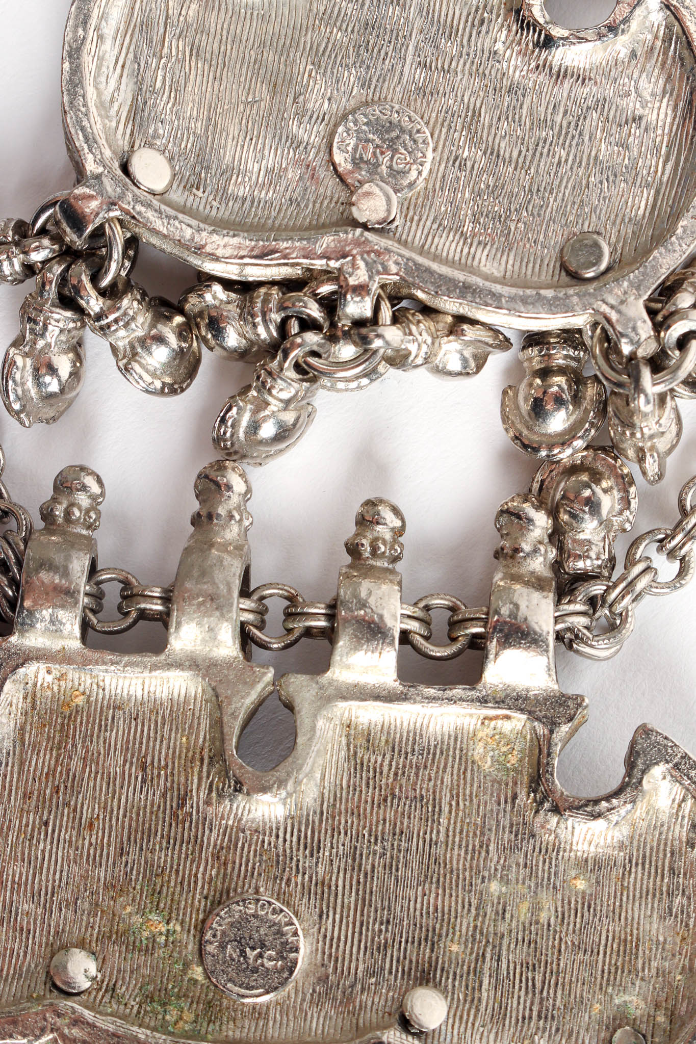 Vintage Accessocraft Triple Plate Goat Pendant Necklace signed @ Recess Los Angeles