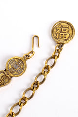 Vintage Accessocraft Chinese Buddha Scroll Plate Pendant Charm Necklace hook @ Recess LA