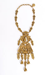 Vintage Accessocraft Chinese Buddha Scroll Plate Pendant Charm Necklace Backside @ Recess LA