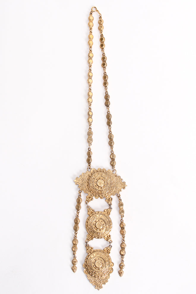 Vintage Accessocraft Triple Medallion Plate Pendant Necklace at Recess Los Angeles