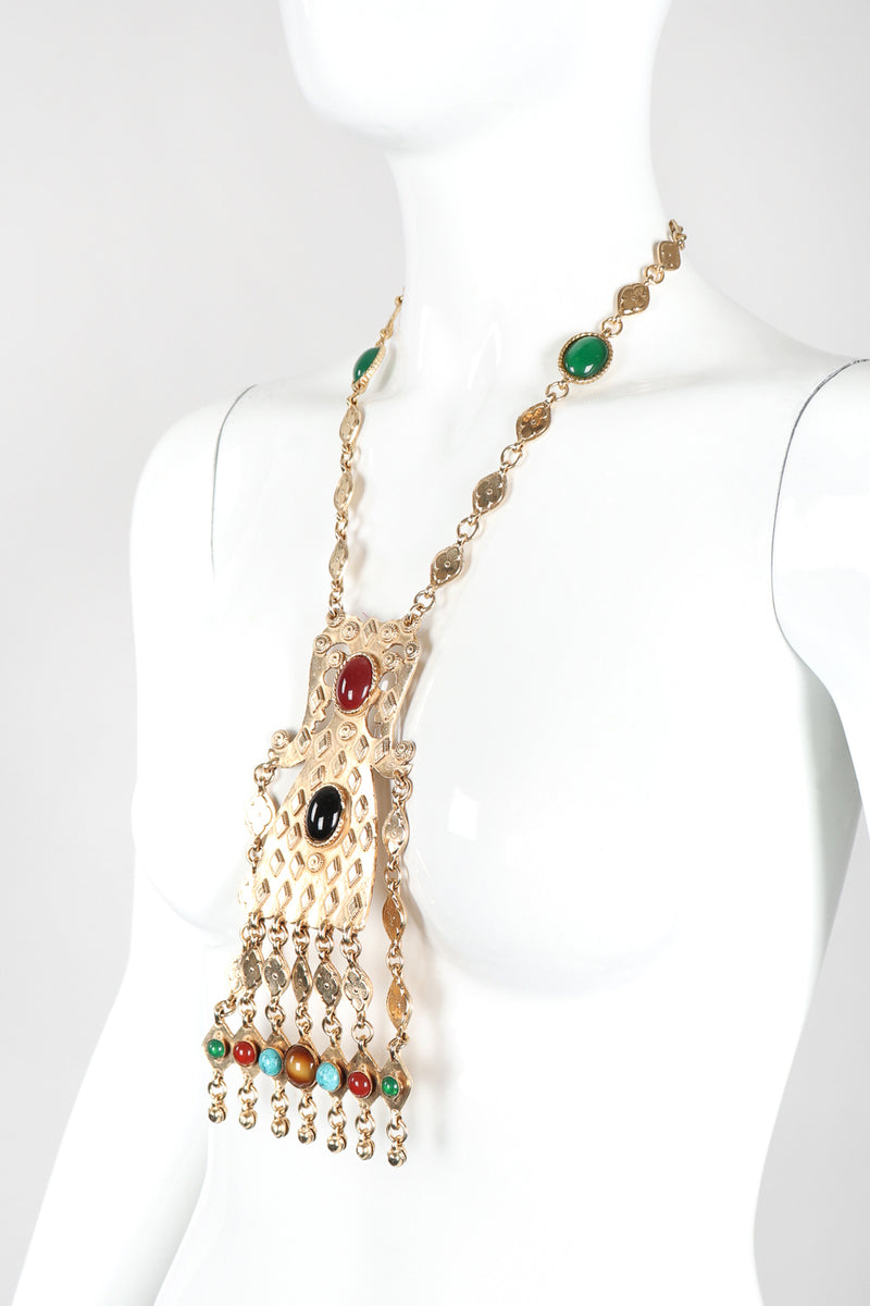 Vintage Accessocraft Gold Byzantine Pendant Plate Necklace – Recess