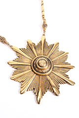 Vintage Accessocraft Sunburst Plate Necklace detail at Recess Los Angeles