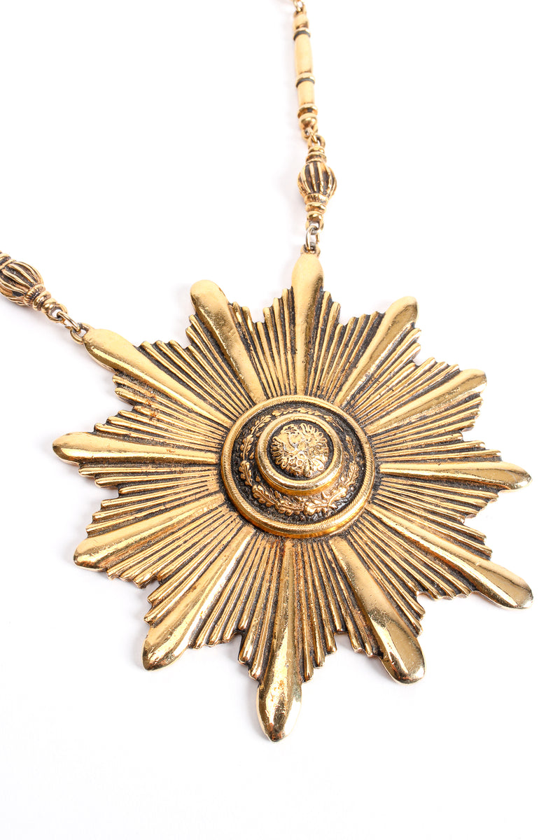 Vintage Accessocraft Sunburst Plate Necklace detail at Recess Los Angeles