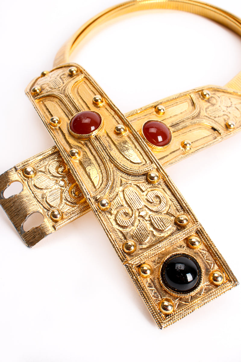Vintage Accessocraft Byzantine Cathedral Buckle Metal Stretch Belt detail at Recess Los Angeles